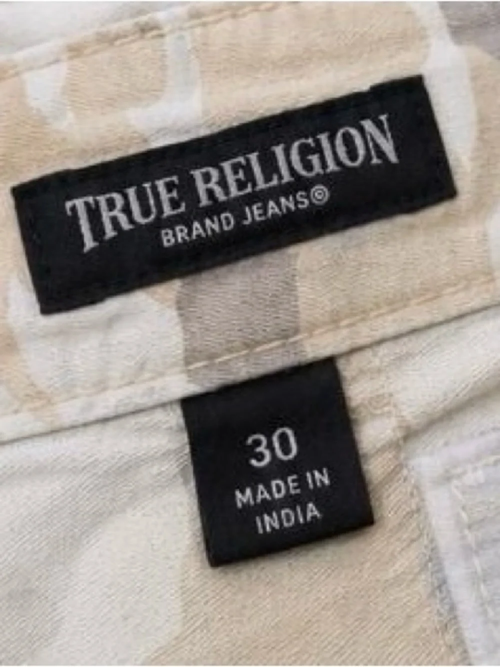 True Religion Men's Gray & Tan Paint-Splatter Cargo Pants